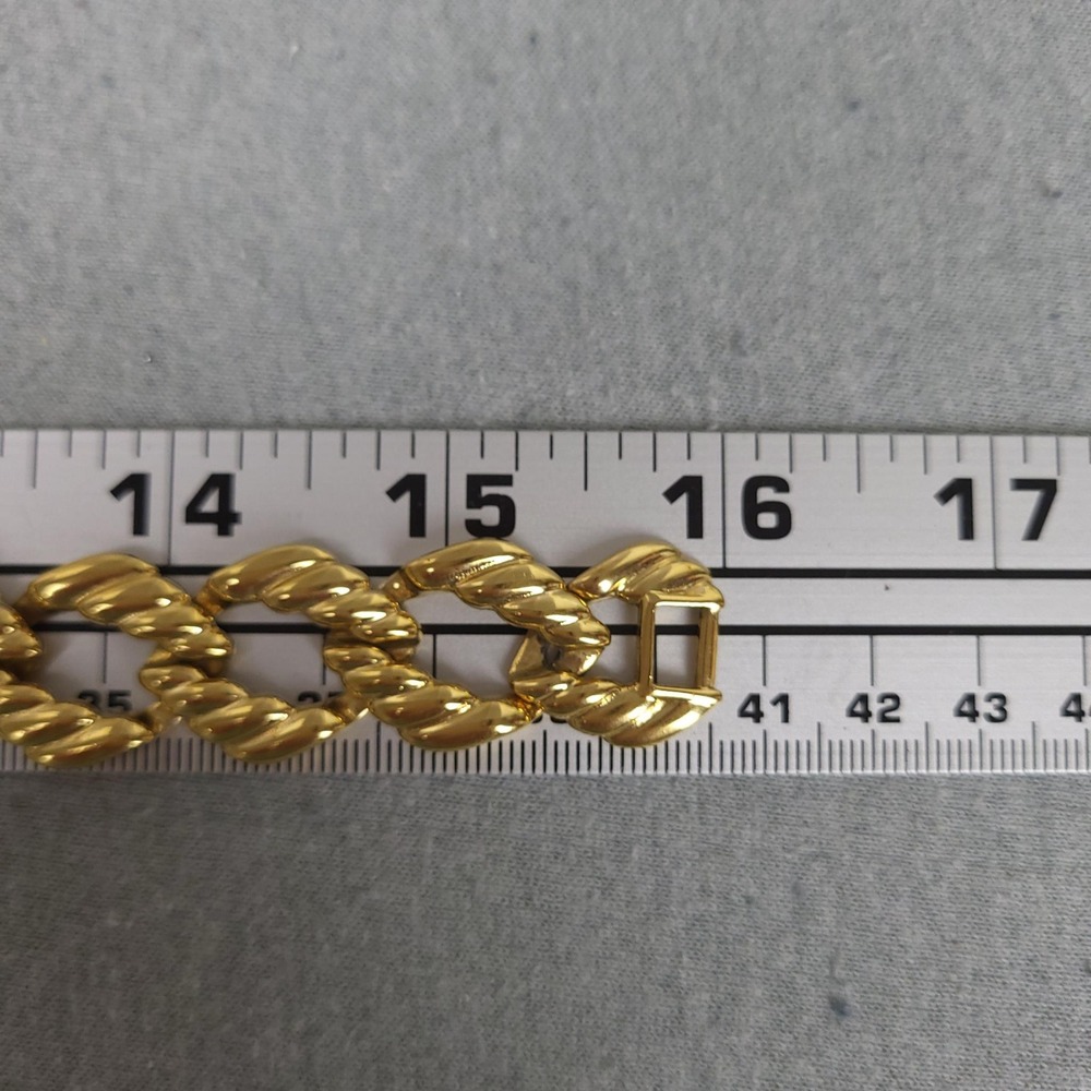 Vintage Napier Gold Tone Chunky Chain Collar Necklace 16" Statement Rope Knot - Picture 8 of 8